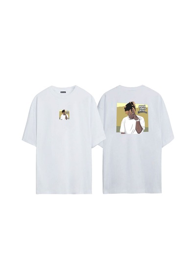 Thewert Unisex Grand Theft Auto San Andreas Ön Arka Baskılı Beyaz Oversize T-shirt