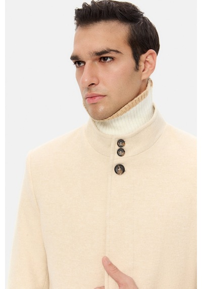 D's Damat Ds Damat Regular Fit Bej Hakim Yaka Kaşe Kaban 5hf08ort10002 Bej