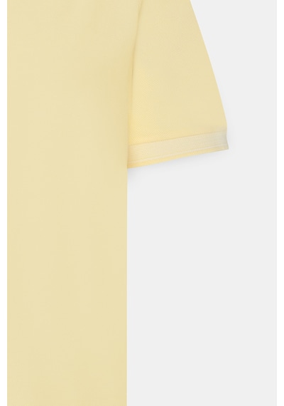 Ac&Co / Altınyıldız Classics 4A4820200047Sbzs Düğmeli Polo Yaka Cepsiz Slim Fit Erkek Tişört Sarı - Beyaz