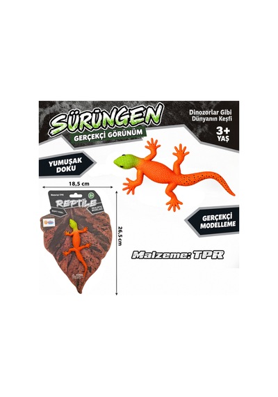 Gerçekçi Esnek Kertenkele Figürü Yumuşak Squishy Uzayan Sürüngen Stres Oyuncağı