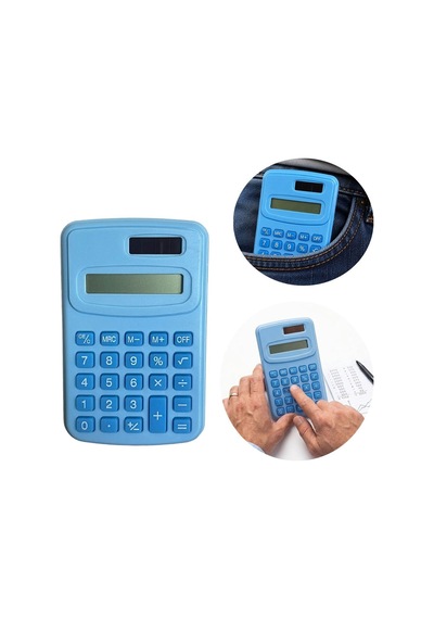 Powermaster Pm-25420 Mavi Mini Hesap Makinesi Beyaz