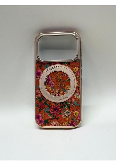 Efcase Apple iPhone Uyumlu 17 Pro Tuval Kılıf - Egzotik Lotus Desenli Sanatsal Koruyucu 02