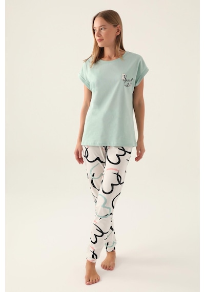 Rolypoly Roly Poly 3399 Cute Kadın Kısa Kol Pijama Takımı 001