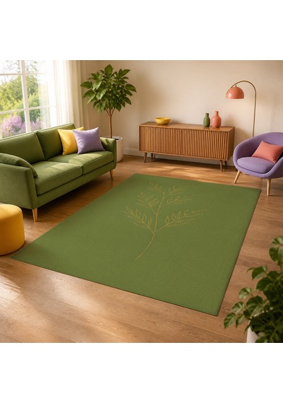 Kartela Halı Evo Halı Jüt Taban Dokuma Halı Yeşil - 120 X 180 Cm