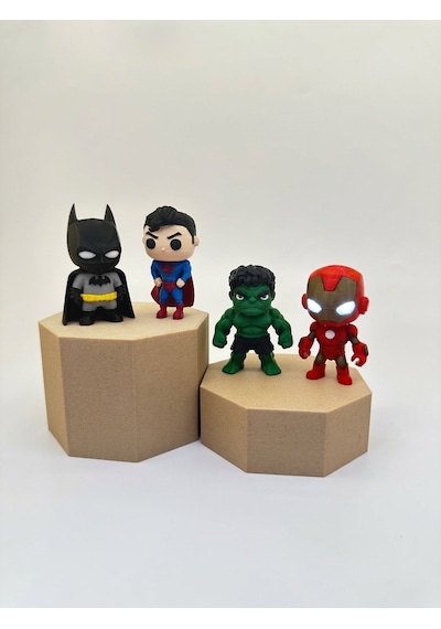 Süper Kahraman Oyuncak Figürleri 4adet Superman Batman Hulk Ironman 7cm Marvel