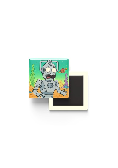 Cyberman - 9x9 Cm Baskılı Kare Buzdolap Magneti