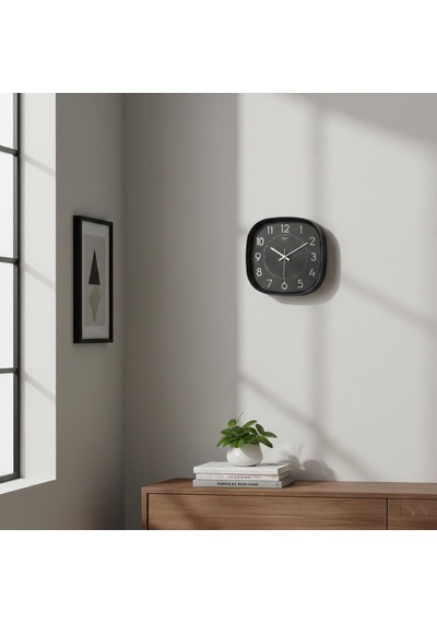Dekoratif Duvar Saati Kare Çerçeveli & Sessiz Akar Mekanizma 31 Cm Siyah 07430405