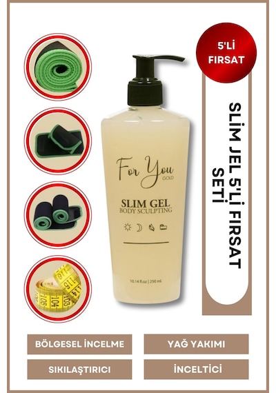 Slim Jel - Sıkılaştırıcı - Toparlayıcı - Çatlak Ve Selülit Bakım Jeli 5'li Set