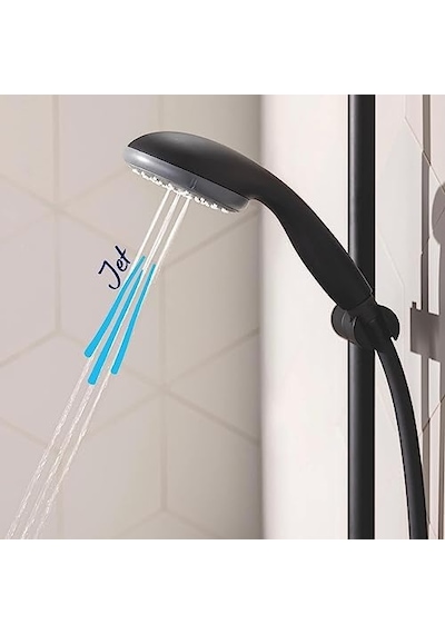 Start 100 Quickfix El Duşu 2 Akışlı Yağmur Ve Jet Kireç Önleyici Sistem, Banyo-duş Başlığı, Mat Siyah, 279462430
