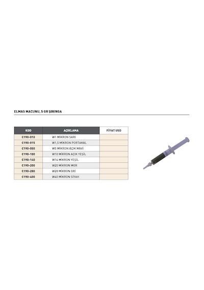 Fett W5 Mikron Pld 5 Gr Şırınga Elmas Macunu