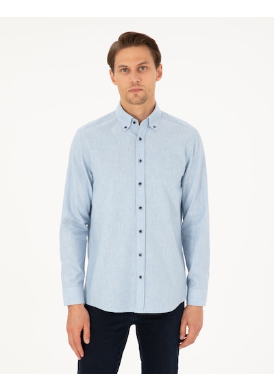 Pierre Cardin Erkek Mavi Gömlek Desenli 50292106-vr036 Mavi