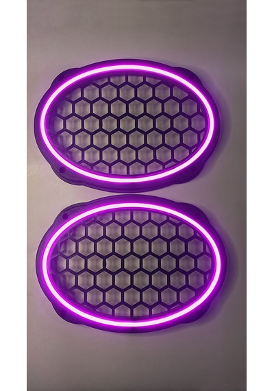 Hoparlör Kapağı Oval 20 Cm Ledli 2'li Takım - Pembe