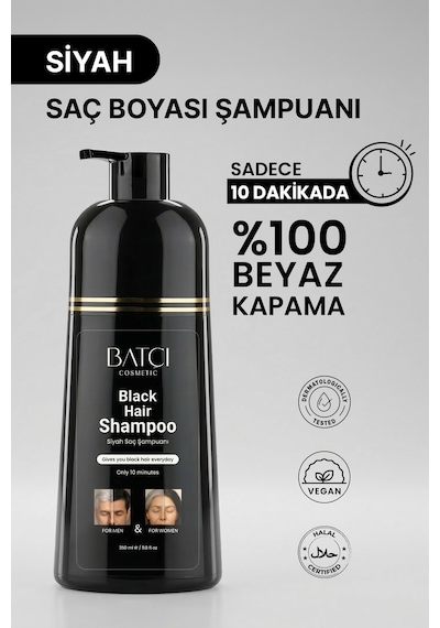 Batçı Saç Siyahlaştıran Anında Etkili Beyaz Kapatıcı Şampuan 350 ML