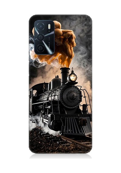 Oppo A16 Uyumlu Kara Tren Desenli Silikon Kılıf