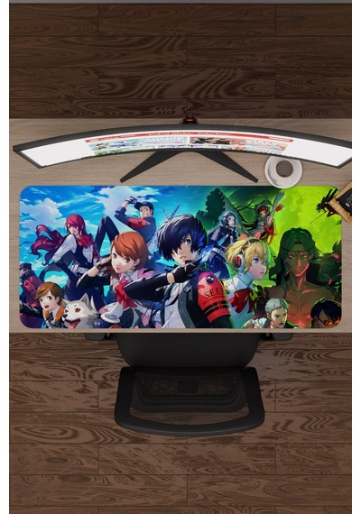 Persona 3 Kaymaz Dikişli Kauçuk Oyuncu Mousepad V1 - 90x40 Xxl Gaming Mouse Pad Fare Altlığı