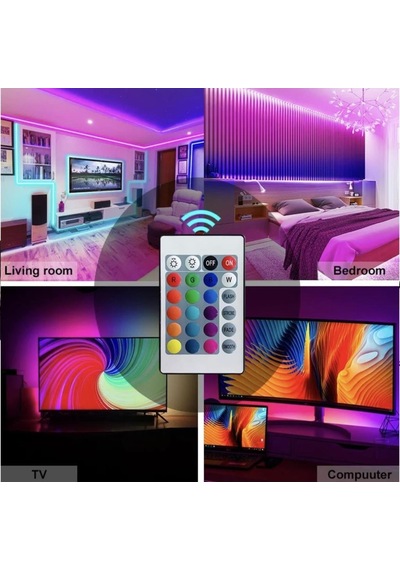 Electroon 12volt 3çipli Silikonlu Rgb Led Kumanda Adaptör Set - 5metre 5 METRE