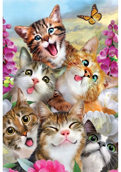 Prime 3d Kediler Ve Köpekler Selfie İkili Puzzle 200 Parça 10236