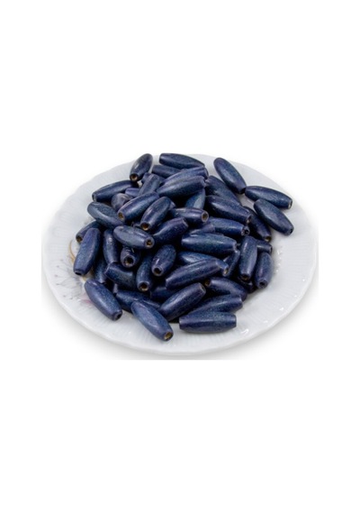 12 Mm Arpa Lacivert 22x6 Mm Ahşap Boncuk 35 Gr 70 Adet