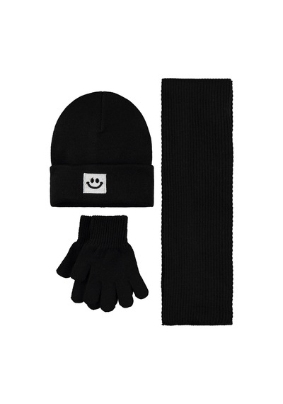 Civil Boys 6-9 Yaş Atkı Bere Eldiven Set - Siyah