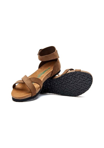 Comfortfusse Milano - Kadın Ortopedik Hakiki Deri Sandalet Kum