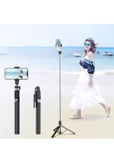Bluetooth Kumandalı Telefon Tripodu Ayarlanabilir Yükseklikli Selfie Çubuğu, Masaüstü Ve Portatif Tasarım, Ev Genel