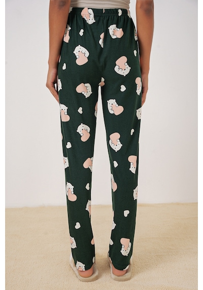 Bigdart 4323 Desenli Pijama Altı - Y. Zümrüt Yeşili