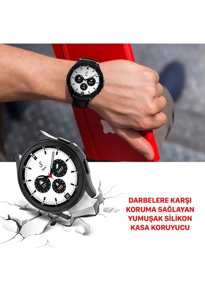 Samsung Uyumlu Galaxy Watch 4 Classic 42Mm Yumuşak Silikon Kasa Koruyucu