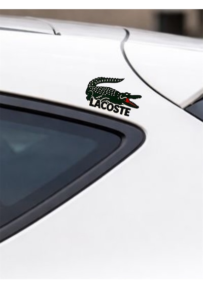 Lacoste Sticker Etiket Jdm Araba-motosiklet Cam Etiket Baskes Direk Arması Etiket 4adet 4,5x3cm Çok Renkli