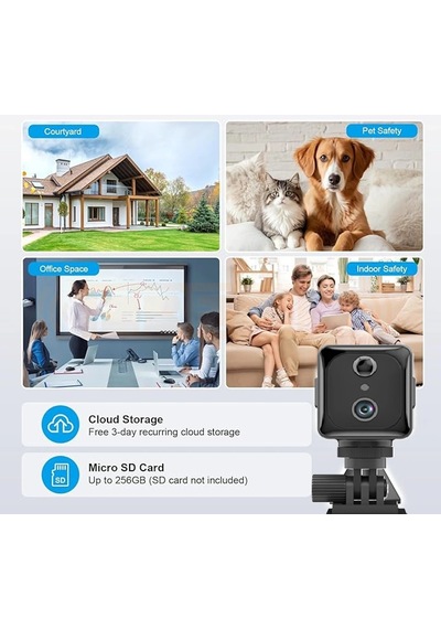 4k Mini Kamera Wifi Kablosuz Taşınabilir Pır Hareket Algılama Güvenlik Kamerası