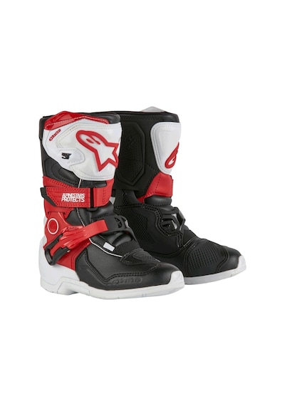 Alpinestars Tech 3s Kros Çocuk Motosiklet Botu Siyah Kırmızı Beyaz