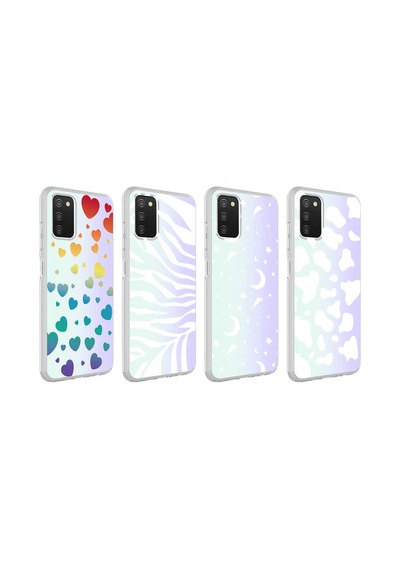 Zore Samsung Galaxy Uyumlu A03s Kılıf Nvth M-blue Desenli Kapak - Cow No2