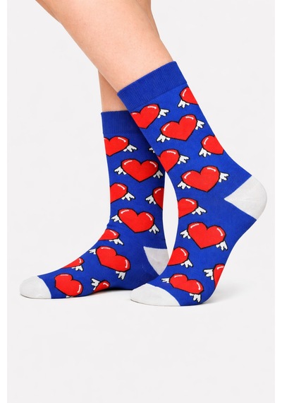 Carnaval Socks Kanatlı Kalp Desenli Renkli Çorap Çok Renkli
