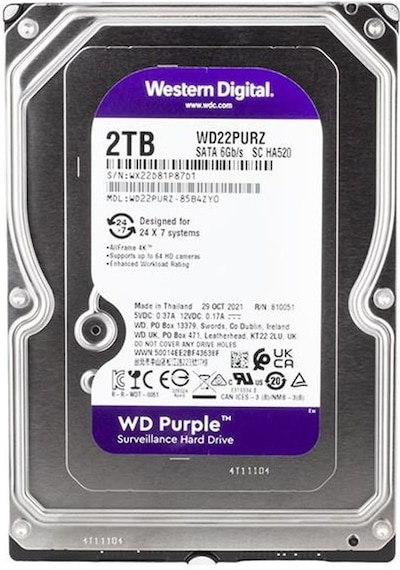 Powermaster Western Digital Purple Wd22purz 2 Tb Sata 6gb/s 7-24 Güvenlik Harddisk