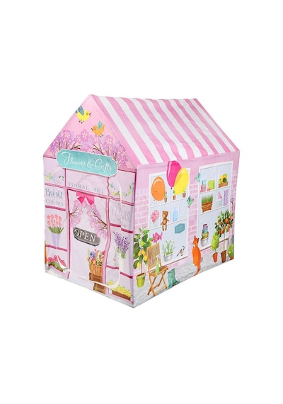 100x70 Cm Pembe Çiçekçi Dükkanı Temalı Kolay Kurulumlu Eğlenceli Çocuk Oyun Evi Çadırı Çok Renkli