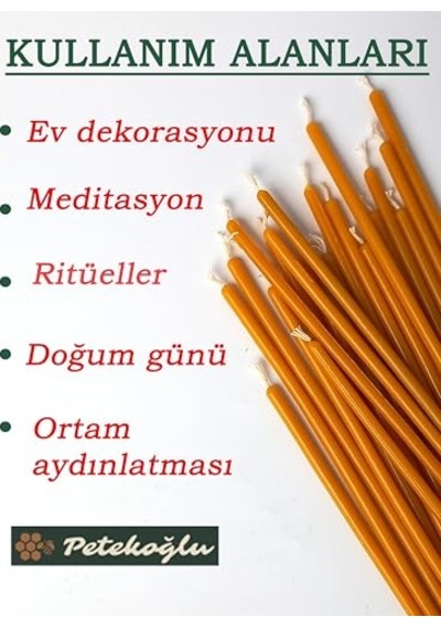 Adet Mum Dilek Mumu Doğal Petek Ince Uzun Parti Nişan Düğün Ritüel Doğum Günü Mum Diğer