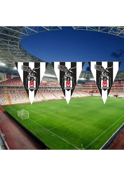 Beşiktaş Üçgen Bayrak Flama - 3.60 Mt