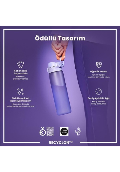 Ion8 - İnce Suluk - Açık Mor - 500 Ml - Sızdırmaz - Bpa İçermeyen