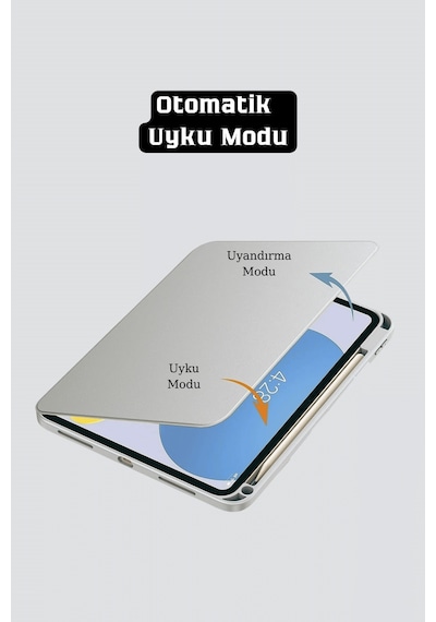 Apple Uyumlu iPad Air 11 İnç 2024 M2 Çipli 6.nesil 360 Dönebilen Standlı Pino Tablet Kılıfı