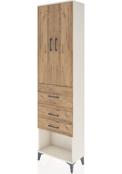 Arges Dolap 3 Raflı 3 Çekmeceli 2 Kapaklı 60x30x221 Aytaşı-çam Aytaşı