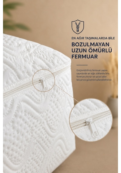 Dayanıklı Taşınabilir Kulplu Fermuarlı 75 Kg Taşıma Kapasiteli 35x50x50 Ebat Küçük Boy Kazak Hurcu Baza Altı Örme Hurç Beyaz Dayanıklı Taşınabilir Kulplu Fermuarlı 75 Kg Taşıma Kapasiteli 35x50x50 Ebat Küçük Boy Kazak Hurcu Baza Altı Örme Hurç Beyaz