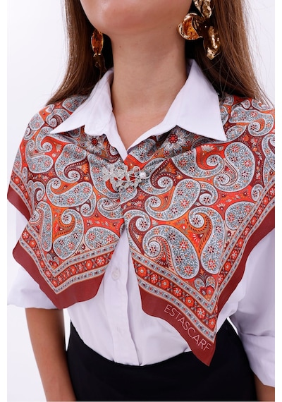 Doğu Esintisi Model Fular Bandana Şal Estascarf 70x70 Cm Renkli
