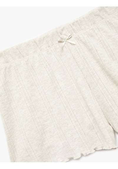 Koton Rahat Kalıp Şort Pijama Altı Bej Melanj 6wlk80027mk Bej Melanj
