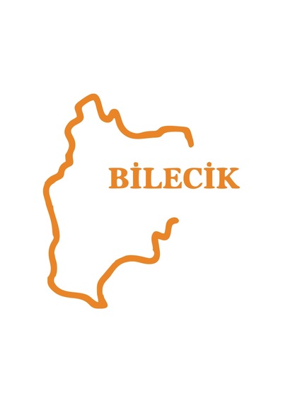 Bilecik Harita Araba Sticker 17x17 Cm Turuncu