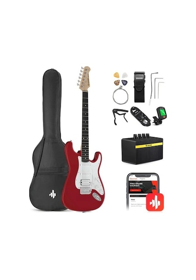 Donner Dst-100 Amfili Elektro Gitar Başlangıç Seti Kırmızı
