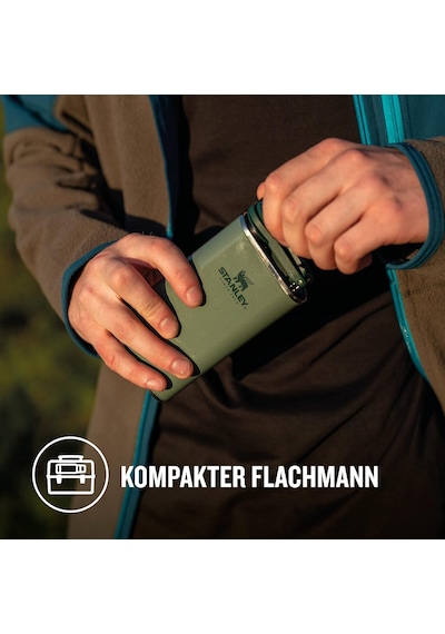 Stanley Klasik Cep Matarası 0.23 Litre - Yeşil Hammertone Green Paslanmaz Çelik