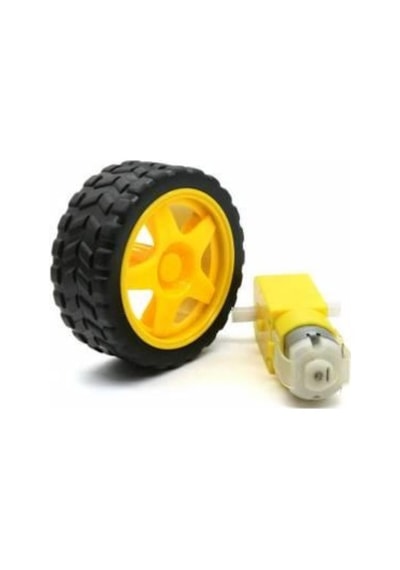Sarı Tekerlek + Redüktörlü Dc Motor