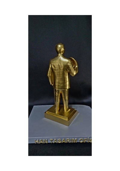 Atatürk İmzalı 20 Cm 170 Gram Biblo Altin Renk