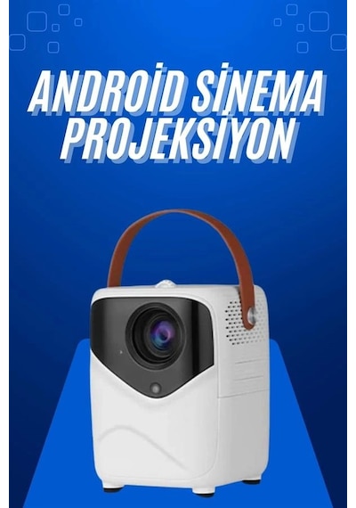 Hd Ayaklı Portatif Projeksiyon Cihazı Android İşlemcili Sinema Projektörü 26114007