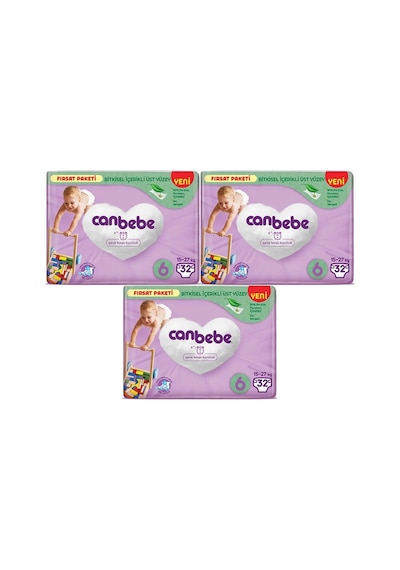 Canbebe Bebek Bezi Beden:6 15-27kg Extra Large 96 Adet Aylık 6 Numara