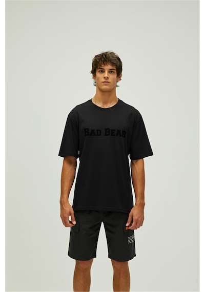 Bad Bear Title Erkek T-shirt-28348-siyah Siyah